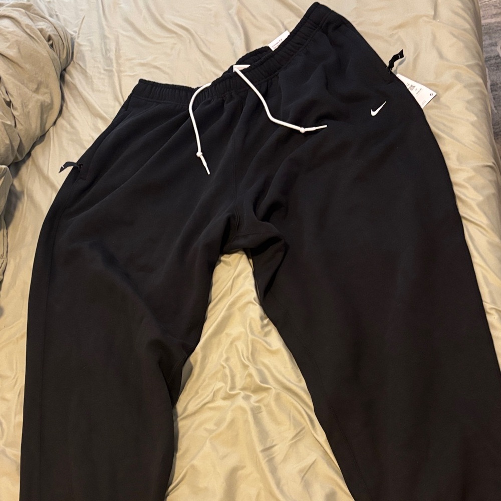 Men’s Nike Black Sweatpants with White Accents